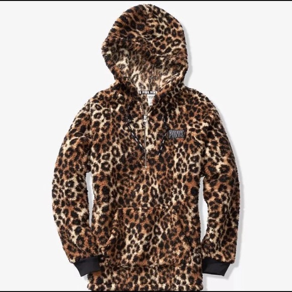 Pink Leopard Sherpa Hoodie - Picture 2 of 3